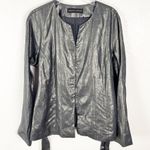 Dana Buchman Metallic 100% Linen Silk Lining Belted Waist Blazer Jacket Size 14 Photo 8