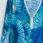 Chico's  Womens V Neck Rhinestone Shark Bite Kaftan Blouse Size L/XL Vacation Boho Photo 2