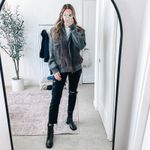 VINTAGE ERIC RHODES Suede Sweater Jacket Gray Size XL Photo 4