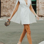 Katie May  Boss Lady Cape Blazer Mini Dress Ivory White Small‎ Photo 0