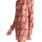 Loft Ann Taylor  Purple Paisley Long Sleeve Shift Dress Medium Fall Warm Colors Photo 0