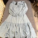 Lauren Ralph Lauren Women’s Twill Denim Ruffled Blue Dress Size 8 Photo 3