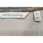 Soft Surroundings Tunic Top Womens S Tan Faux Suede Floral Roll Tab Boho Chic Photo 11