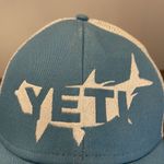 Yeti  Tarpon Fish Trucker Hat Baseball Cap Light Blue Teal SnapBack Mesh Fishing Photo 1