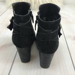 Cole Haan Black Suede Ankle Booties | Size 6.5 | Gold Buckle & Block Heel Photo 5