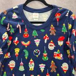 Hanna Andersson Blue Christmas Holiday Ornament Printed Long Sleeve Top Medium Photo 2