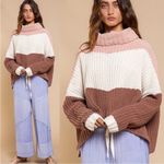 POL Canyon Rose Color Block Oversized Chenille Sweater Size Large Photo 2