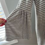 Lou & grey Striped Hooded Dress size Small Bell Sleeves Grey/White Soft Knit Photo 3