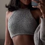 SKIMS NWOT  Smoke Gray Cozy Knit Halter Bra Top Photo 0