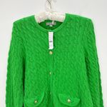 J.Crew Odette Cable Knit Sweater Lady Jacket Cotton Blend Boucle Green S NWT Photo 12
