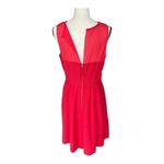 Maeve Anthroplogie Womens Lattice Neck A-line Dress Red Sleeveless Size 6 Photo 5