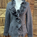 Marisa Christina Charcoal Grey Wool Jacket‎ size Medium Gray Photo 0