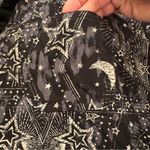 Rock & Republic Celestial Star Moon Print Shirt Black Rayon Boho Witchy Top XL Photo 3