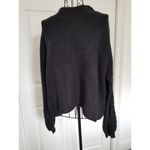 BP Black Chunky Knit Cropped Long Sleeve Oversized Sweater Mock Neck Womens Sz L Photo 1