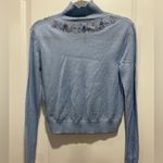 ZARA  Soft Blue Embellished Turtleneck Wool Alpaca Sweater Photo 9