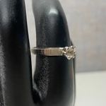 Vintage 14k HGE Gold Solitaire Diamond Ring Classic Engagement Style Size 7 Silver Photo 1