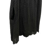 Womens Black Eyelet Sleeveless Ruffle Dress Size Medium V Photo 4