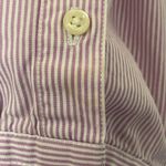 Ann Taylor  Stripe Pink & White Button Down Casual Blouse Size Large #4619 Photo 1