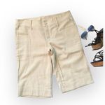 Bermuda new La Rok ༄ Gold Lurex Thread Knit Dressy Cargo  Shorts ༄ Creamy White 8 Photo 2