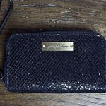 Jenny Packham Boudoir Glitter Wallet ID Case Wristlet Clutch Zip Around Black Photo 11