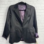 Rampage Vintage Deadstock y2k  black one button blazer with animal print lining M Photo 1