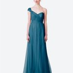 Jenny Yoo Anthropologie Annabelle Tulle Convertible Dress Gown Teal Size 2 Photo 2