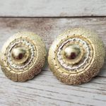 Vintage Clip On Earrings Gold & Silver Tone Circle Stamped W Germany Photo 1