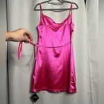 Zaful Hot Pink Cowl Neck Satin Mini Dress Medium Photo 6