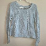 American Eagle light blue all-over eyelet sweater- small Photo 0