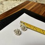 Trifari Gorgeous Signed  Clear Rhinestone / Gold Tone Clip-on Clip On Earrings Photo 5