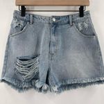 Peach Love California Jean Shorts Size Large Denim Faux Pockets 100% Cotton Photo 15