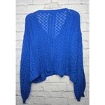 Molly Bracken  blue button cropped knit v-neck cardigan medium. Photo 5