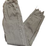 Pull & Bear  Striped Skinny Crop Jeans Sz 28 Gray White Raw Hem Stretch Cotton Photo 9