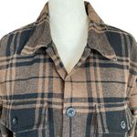 Gap women's size small brown and black collared long sleeve flannel shirt jacket Photo 5