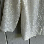 Camilyn Beth Sequin Allover Blouse 3/4 Sleeve in White Bridal Size 4 Photo 2