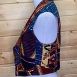 WRAPS Vintage Southwestern Western Patchwork Open Vest Size Medium Blue Photo 2