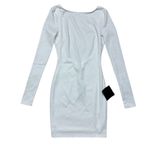 Lulus NWT  XS Gift of Love White and Silver Backless Long Sleeve Mini Dress Party Photo 2