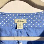 L.L.Bean  Women's Sz XS 1/4 Button Up Top Blue White Polka Dot Shirt 100% Cotton Photo 7