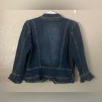 Ashley Judd Denim Jacket Size M Casual Ruffled Bohemian Fall Jacket Blue Size M Photo 13