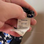 Thakoon 100% silk black and blue floral straight leg high rise pants sz 10 Photo 5