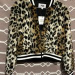 Jack by BB Dakota Size Small NWT Faux Fur Cheetah Print Zip Moto Jacker Coat Photo 0