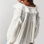 Free People  Edwardian Romantic Ethereal Ally  Tunic in Optic White Medium NEW Photo 0