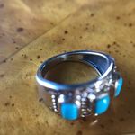 Natural Sleeping Beauty Turquoise Sterling Silver Southwestern Ring Size 5 Photo 3