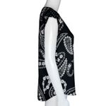 EXPRESS ‎ Shirt Women XS Black White Paisley Neutral Office Casual Versatile Photo 1