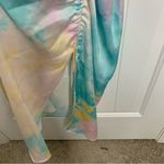 ZARA  pastel tie dye satin rainbow ruched ruched midi dress‎ blogger size XS Photo 10