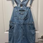 No Excuses Y2K  Denim Short Overalls Size Large Photo 0