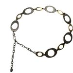 H.I.P. Vintage Silver Pewter Gold Tone Metal Chain Belt One Size Photo 4