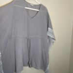 Garnet Hill  Kaftan Swim Coverup Embroidered Cotton Vacation Resort Beach Boho M Photo 2