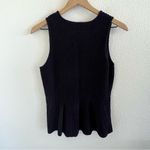 Ann Taylor Blue Ribbed Textured Peplum Top Tank Shirt Blouse Medium Photo 4