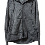 Athleta  Jacket Women Medium Gray Black Heather Hoodie Full‎ Zip Running Athletic Photo 0